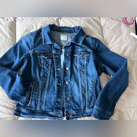 Old Navy Jackets & Blazers - Old Navy Dark Blue soft stretchy dark wash Jean Shirt Jacket large